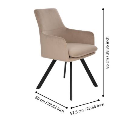 Eglo 424942 - APALIT fotel 86x60 cm bézs/fekete