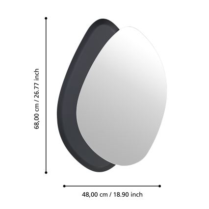 Eglo 425051 - Fali tükör LIOMA 68x48 cm fenyő/fekete