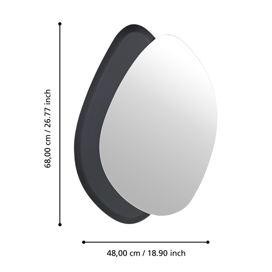 Eglo 425051 - Fali tükör LIOMA 68x48 cm fenyő/fekete