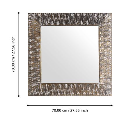Eglo 425075 - Fali tükör TOAMASINA 70x70 cm bronzszínű