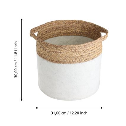 Eglo 426584 - 2 db-os NANAE dekorációs kosár 30x31 cm, fehér/bézs