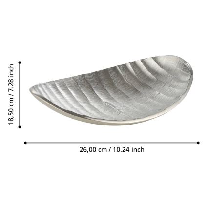 Eglo - Dekoratív tálca 18,5x26 cm ezüst