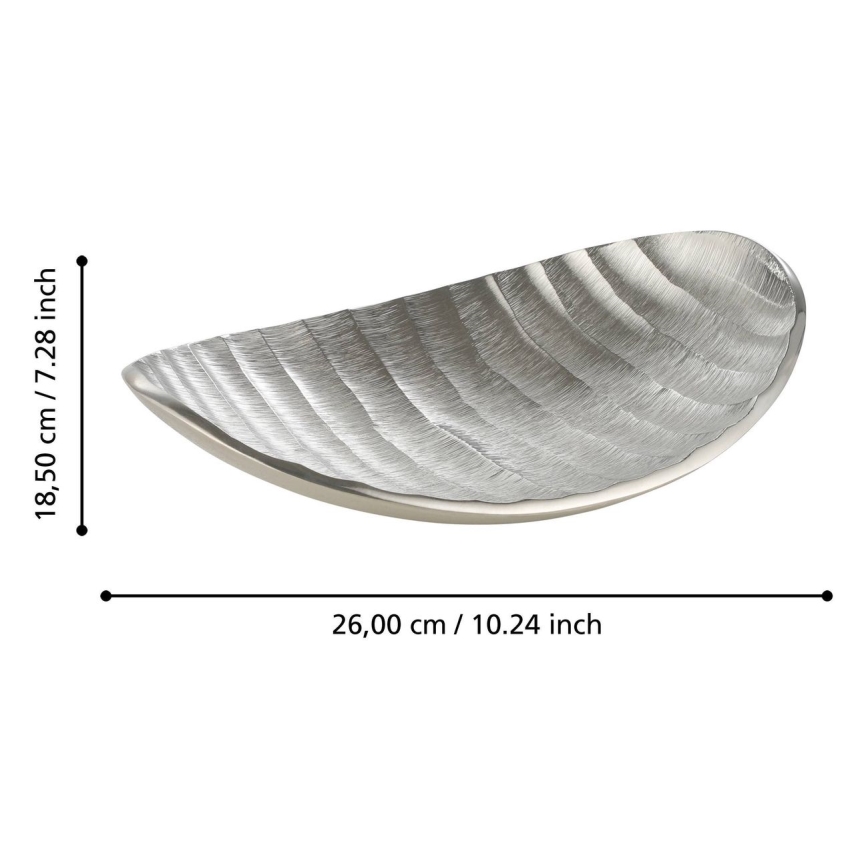 Eglo - Dekoratív tálca 18,5x26 cm ezüst