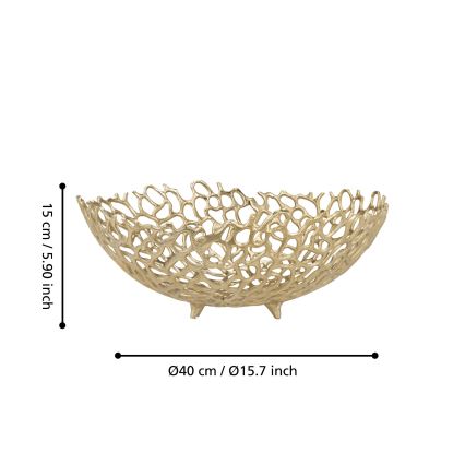 Eglo 427496 - KIMITSU dekoratív tál, átm. 40 cm, arany