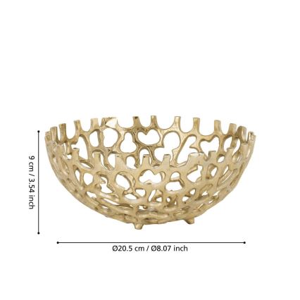 Eglo - Dekoratív tálca átm. 20,5 cm arany