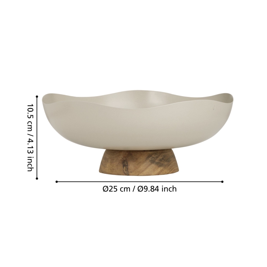 Eglo - Dekoratív tálca átm. 25 cm bézs