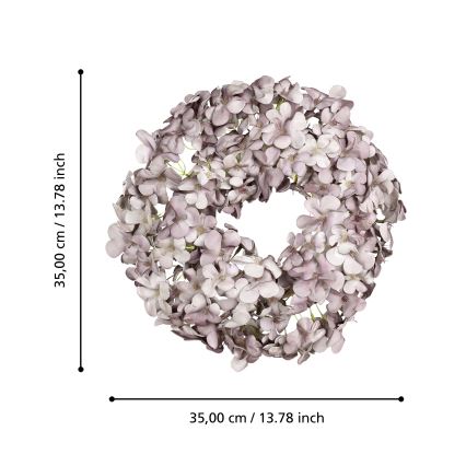 Eglo - Művirág koszorú átm. 35 cm lila