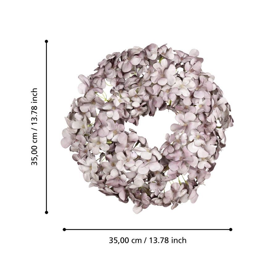 Eglo - Művirág koszorú átm. 35 cm lila