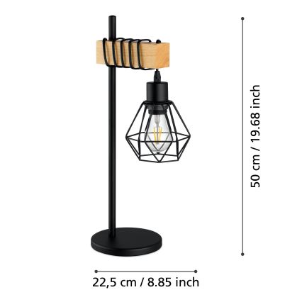 Eglo - Asztali lámpa TOWNSHEND 1xE27/60W/230V