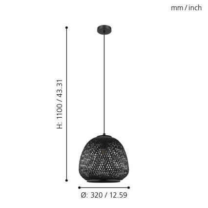 Eglo - Csillár zsinóron 1xE27/40W/230V