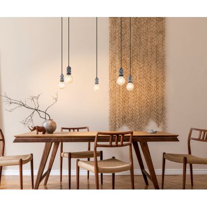 Eglo 43314 - COULSDON kábelfüggesztésű csillár 5xE27/10W/230V