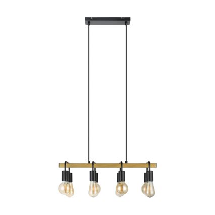 Eglo 43316 - ERRIBERA kábeles csillár 8xE27/40W/230V, tölgy/fekete