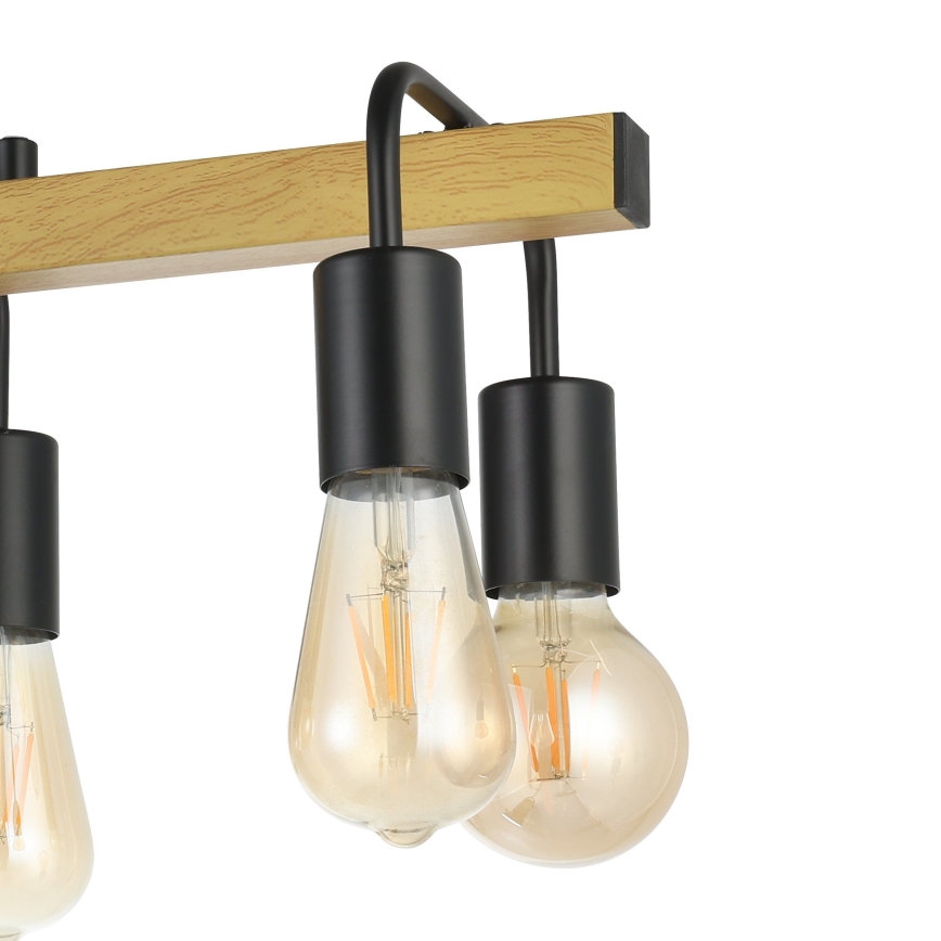 Eglo 43316 - ERRIBERA kábeles csillár 8xE27/40W/230V, tölgy/fekete
