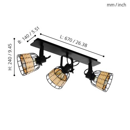 Eglo - Spotlámpa 3xE27/40W/230V