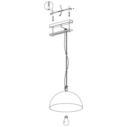 Eglo 43396 - HODSOLL függeszték kábellel 1xE27/40W/230V