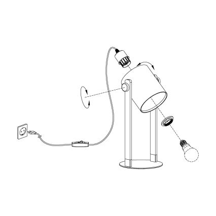 Eglo - Asztali lámpa 1xE27/28W/230V