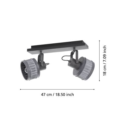 Eglo 43445 - TURROCK spotlámpa 2xE27/28W/230V