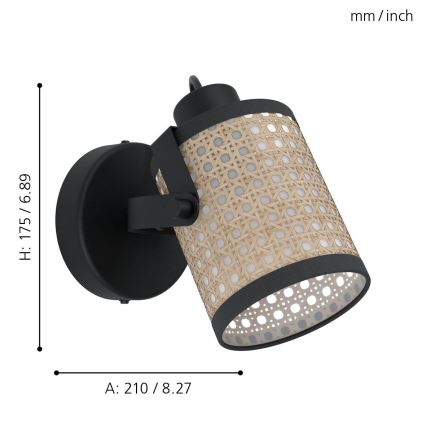 Eglo - Fali lámpa 1xE27/10W/230V