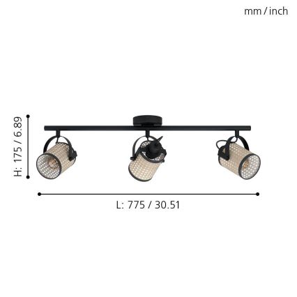 Eglo - Spotlámpa 3xE27/10W/230V