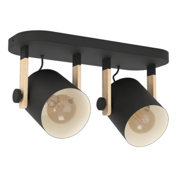 Eglo 43557 - HORNWOOD spotlámpa 2xE27/28W/230V fekete