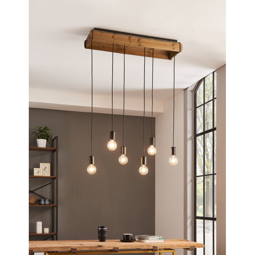 Eglo - Csillár zsinóron 6xE27/40W/230V