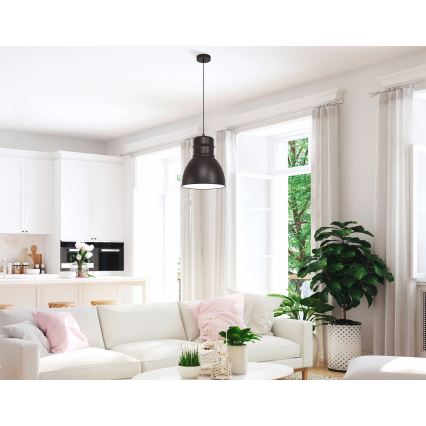 Eglo - Csillár zsinóron 1xE27/60W/230V fekete