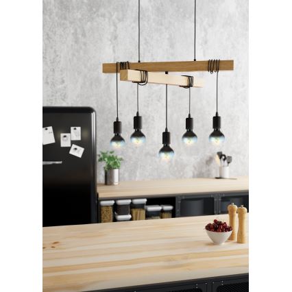 Eglo - Csillár zsinóron TOWNSHEND 5xE27/60W/230V