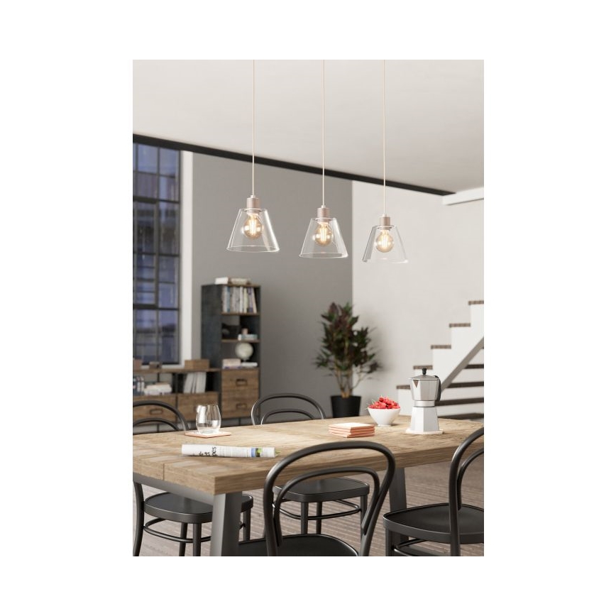 Eglo - Csillár zsinóron 3xE27/40W/230V