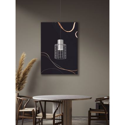 Eglo - Csillár zsinóron 1xE27/40W/230V átm. 20 cm ezüst