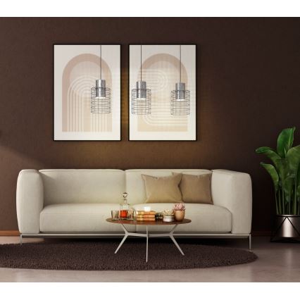 Eglo - Csillár zsinóron 3xE27/40W/230V ezüst