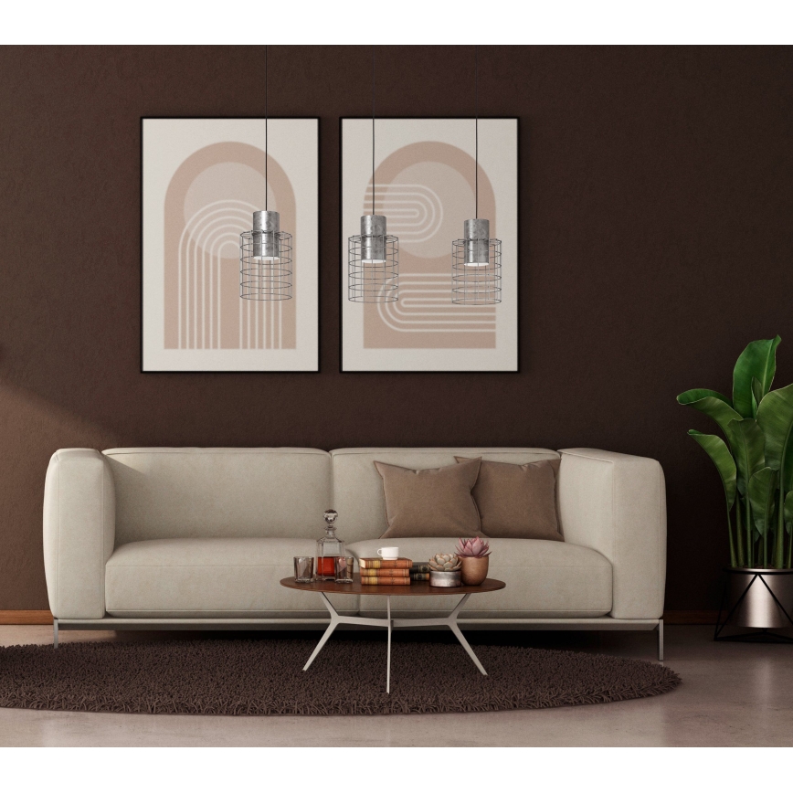 Eglo - Csillár zsinóron 3xE27/40W/230V ezüst