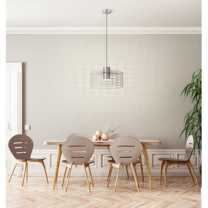 Eglo - Csillár zsinóron 1xE27/40W/230V á. 48 cm ezüst