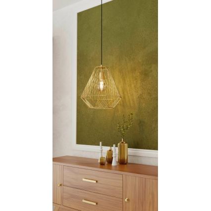 Eglo - Csillár zsinóron 1xE27/40W/230V arany