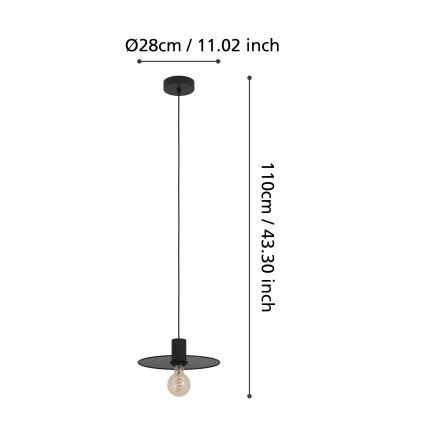 Eglo - Csillár zsinóron 1xE27/40W/230V