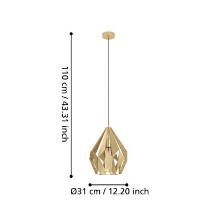 Eglo - Csillár zsinóron 1xE27/60W/230V á. 31 cm