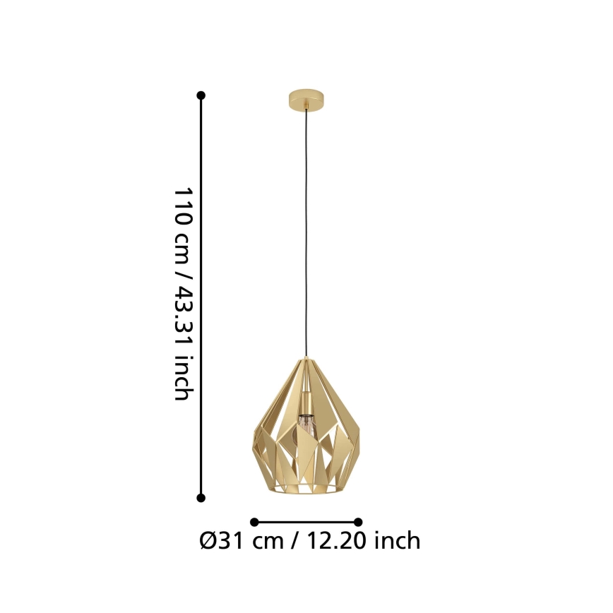 Eglo - Csillár zsinóron 1xE27/60W/230V á. 31 cm