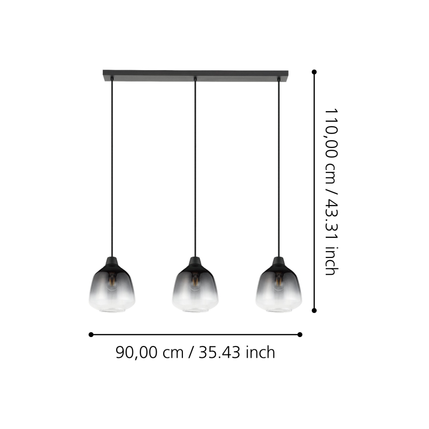 Eglo - Csillár zsinóron 3xE27/40W/230V