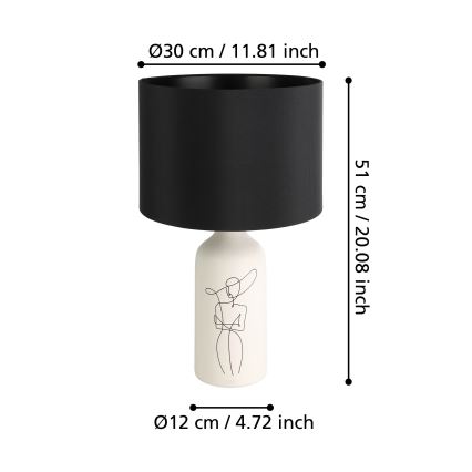 Eglo - Asztali lámpa 1xE27/40W/230V fekete/fehér