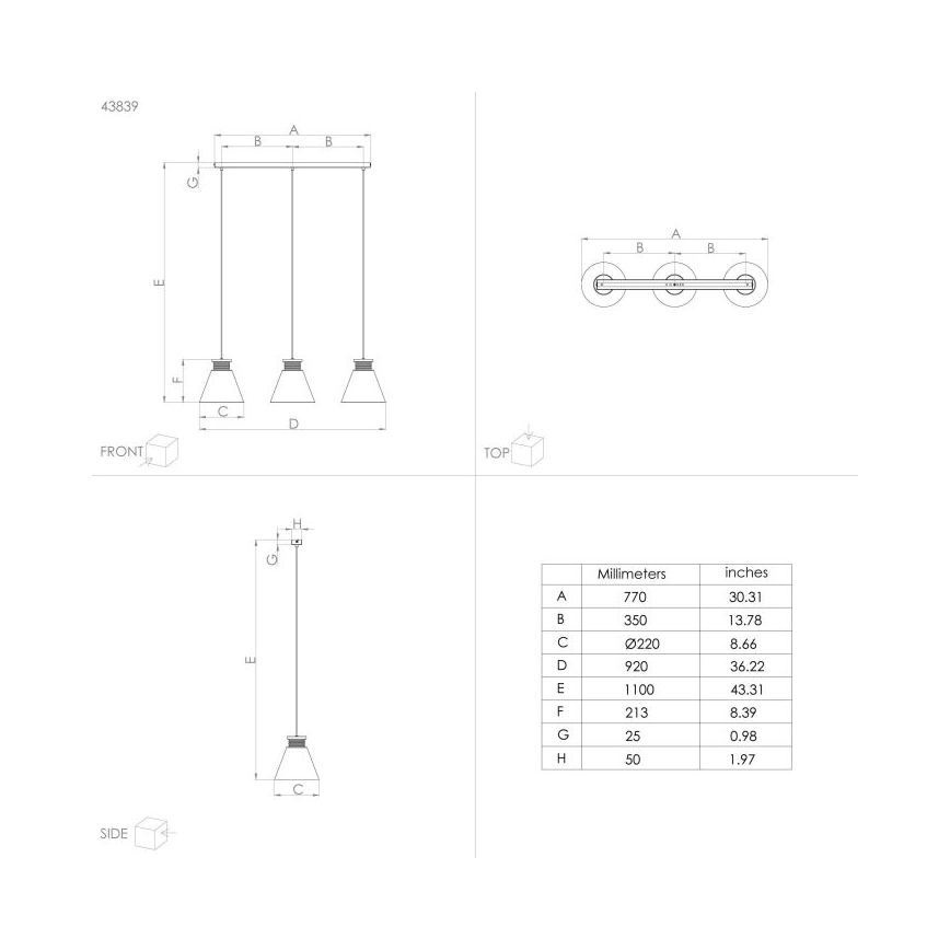 Eglo - Csillár zsinóron 3xE27/40W/230V