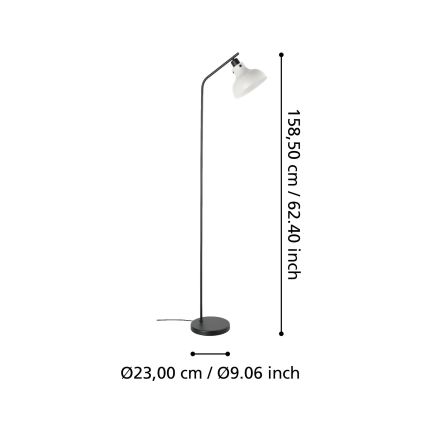 Eglo 43844 - Állólámpa MATLOCK 1xE27/40W/230V