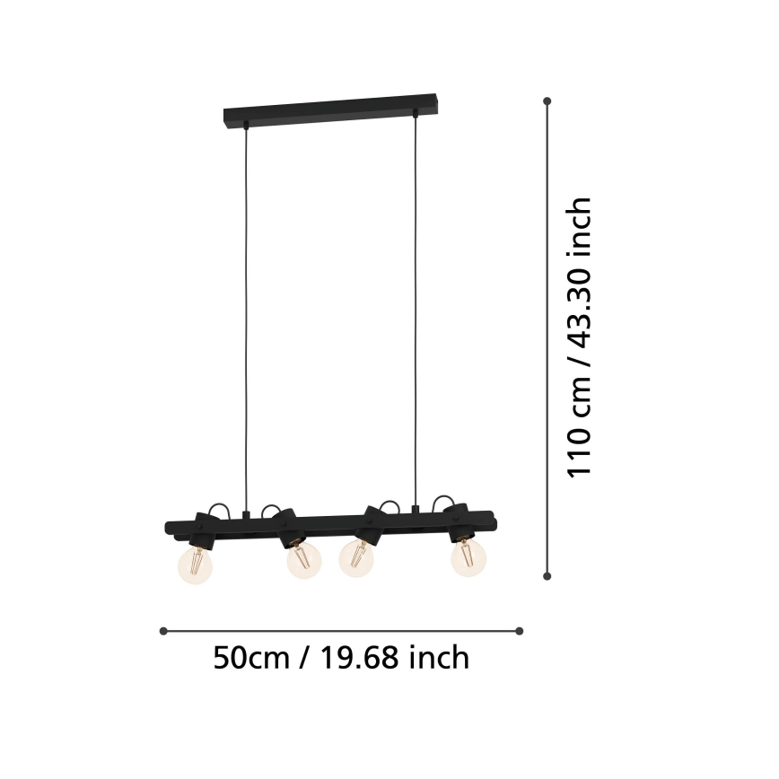 Eglo - Csillár zsinóron 4xE27/15W/230V