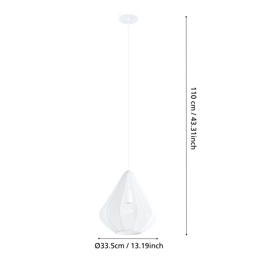 Eglo - Csillár zsinóron 1xE27/40W/230V átm. 33,5 cm fehér