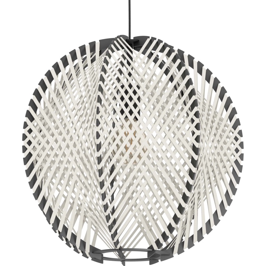 Eglo - Csillár zsinóron 1xE27/40W/230V átm. 48 cm fehér/fekete