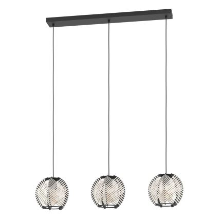 Eglo - Csillár zsinóron 3xE27/40W/230V fehér/fekete