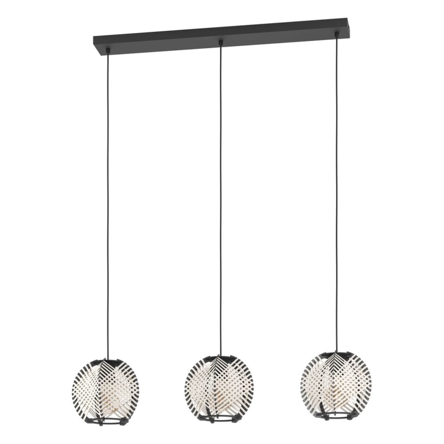 Eglo - Csillár zsinóron 3xE27/40W/230V fehér/fekete