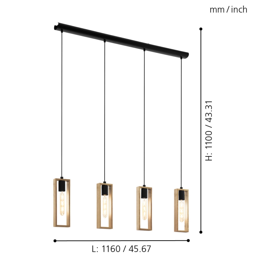 Eglo - Zsinóros csillár 4xE27/60W/230V
