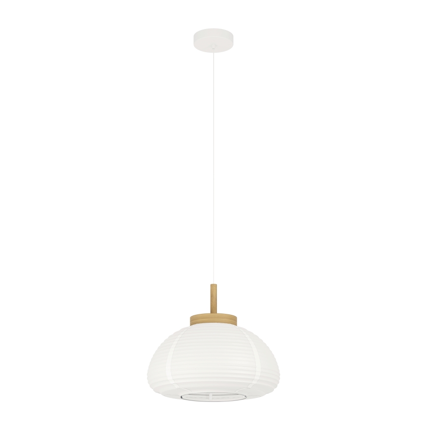 Eglo - Kábeles függőlámpa 1xE27/40W/230V Ø 40 cm fehér/bézs