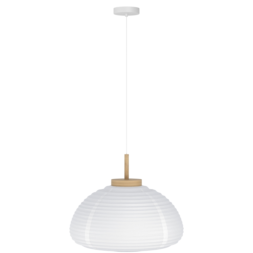 Eglo - Kábeles függőlámpa 1xE27/40W/230V Ø 40 cm fehér/bézs