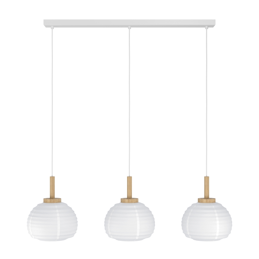 Eglo - Kábelen függesztett csillár 3xE27/40W/230V fehér/bézs