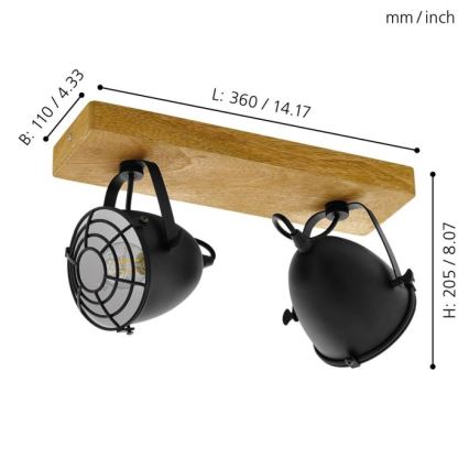 Eglo - Spotlámpa 2xE14/40W/230V